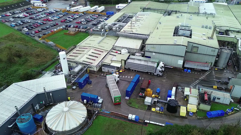 Pig Slaughterhouse Unloading Bay - Cinematic Side View