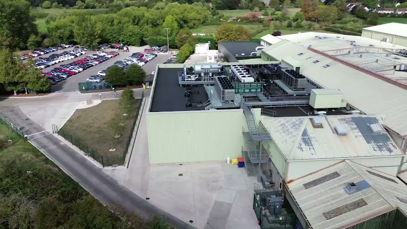 Slaughterhouse - wide drone shot of facility 