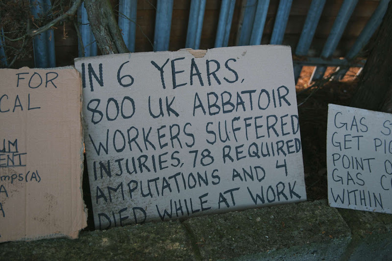 Sign About Slaughterhouse Worker Injuries