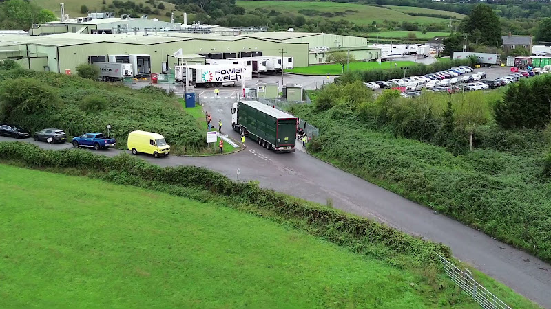 Truck Entering Slaughterhouse Facility