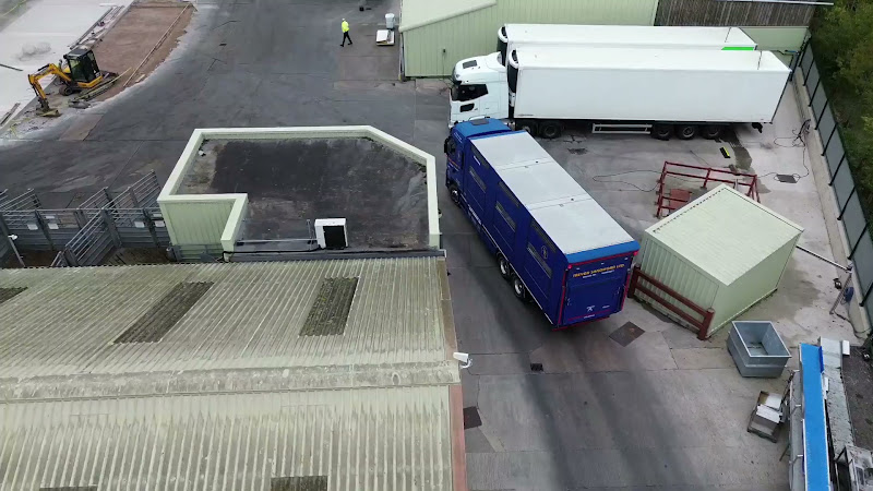 Slaughter truck arriving at slaughterhouse