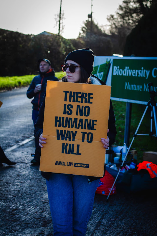 Activists at slaughterhouse vigil